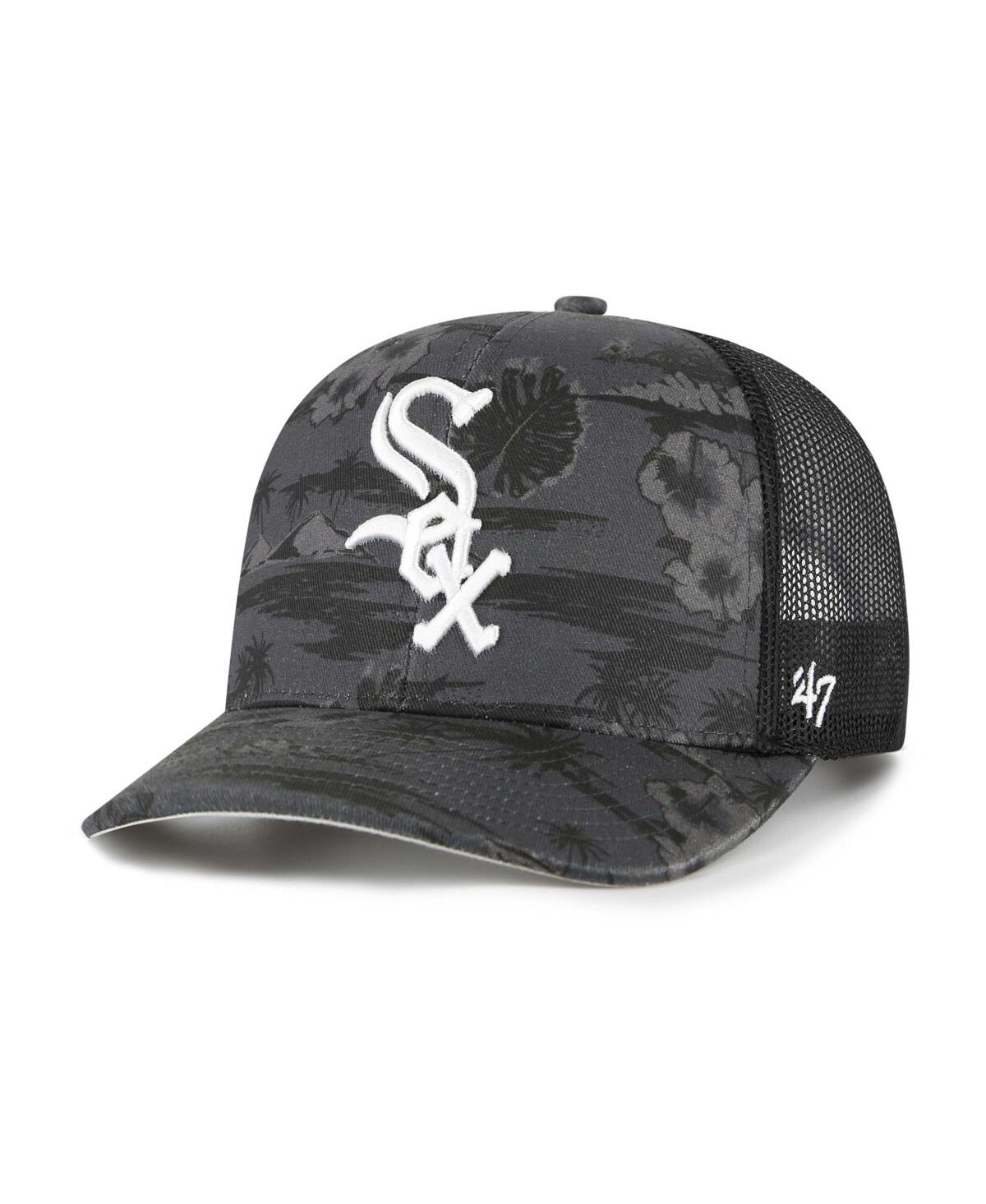 47 Brand Men's Black Chicago White Sox Fiji Trucker Adjustable Hat In Black