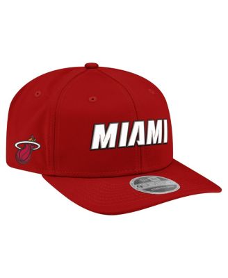 New Era - Men's Red Miami Heat Statement Edition Jersey Hook 9SEVENTY Stretch-Snap Hat