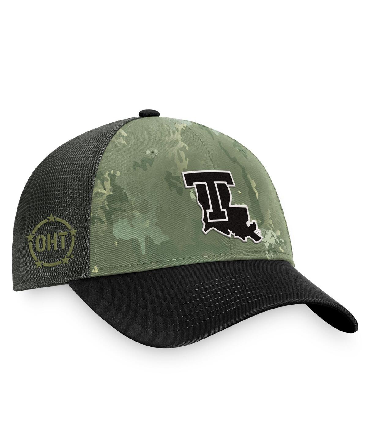 Top Of The World Men's Hunter Green/gray Louisiana Tech Bulldogs Oht Military Appreciation Unit Trucker Adjustable Ha In Hunter Green,gray