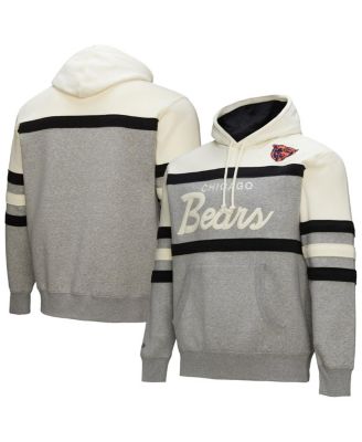 Mitchell & Ness - Men's Heather Gray Chicago Bears Head Coach Vintage Logo Pullover Hoodie