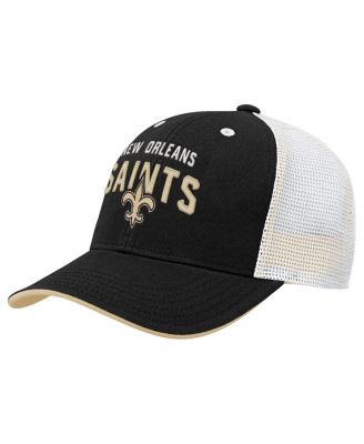 Outerstuff - Big Boys and Girls Black New Orleans Saints Core Lockup Trucker Adjustable Hat