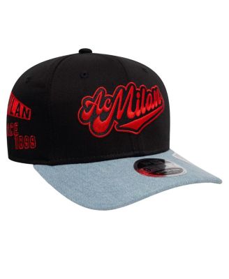 New Era - Men's Black/Denim AC Milan 9FIFTY Stretch-snap Adjustable Hat