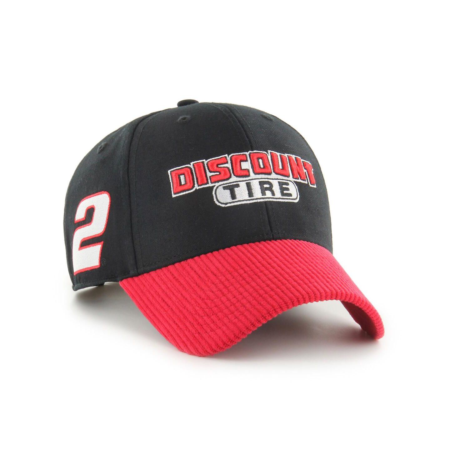 Мужская кепка '47 Brand Black Austin Cindric Discount Tire Triple Hit Corduroy Adjustable Hat — фото 1