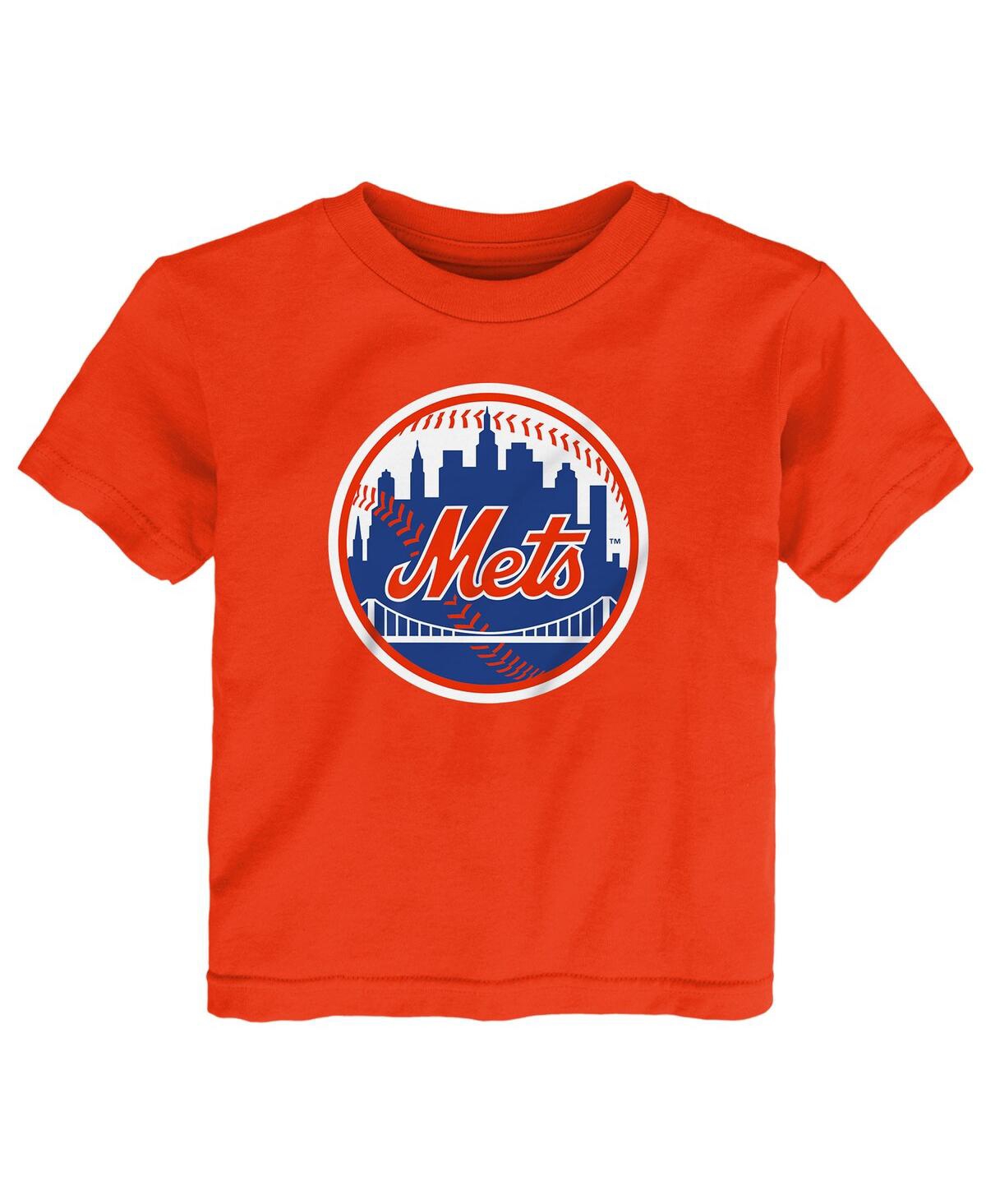 Outerstuff Toddler Orange New York Mets Primary Logo T-shirt In Orange