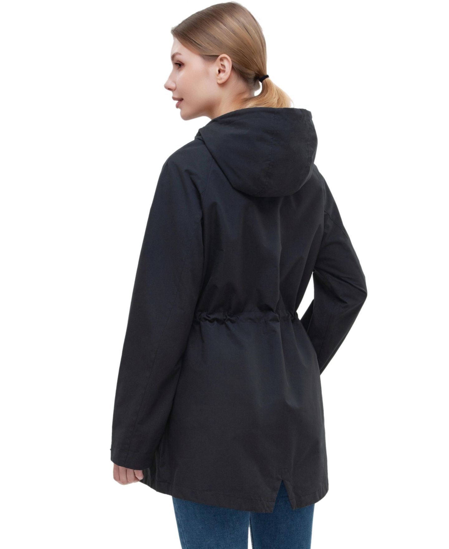 Женское пальто Rokka&Rolla Hooded Anorak Trench, цвет: Чёрный — фото 3