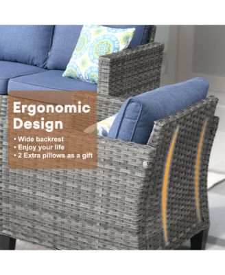 7-Piece Outdoor High-Back Wicker Sectional Sofa Set, All-Weather Rattan Patio Furniture for Garden, Backyard & Porch