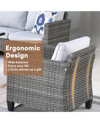 7-Piece Outdoor High-Back Wicker Sectional Sofa Set, All-Weather Rattan Patio Furniture for Garden, Backyard & Porch