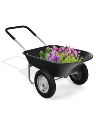 2 Tire Garden Cart Heavy Duty Dolly Utility Wheelbarrow