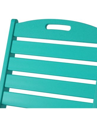 7-Piece HDPE Rectangular Patio Dining Table Set with Foldable Chairs