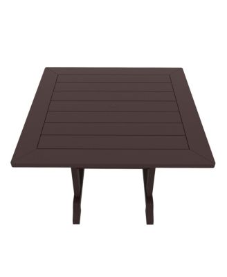 5-Piece HDPE Square Patio Dining Table Set with Foldable Chairs