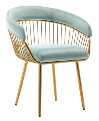 Mid Century Dining Chair, Velvet Upholstered Side Chair with Metal Legs for Makeup/Living Room (Set of 2)