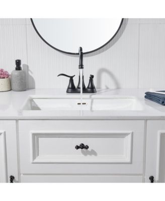 4 Inch 2-Handle Centerset Bathroom Sink Faucet with Drain and Supply Hose Faucet Mixer Double Handle Tap Deck Mounted Oil Rubbed Bronze