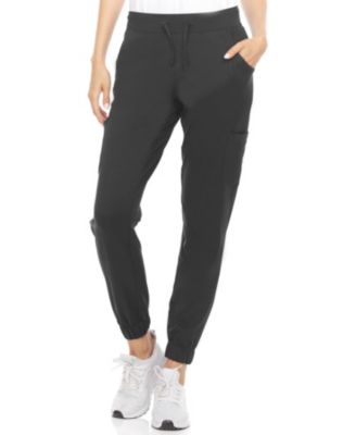 Women's Scrubs Mid Rise Six Pocket Yoga Scrub Joggers, Wine Large