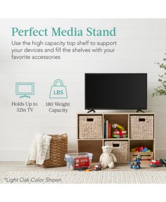 6-Cube Bookshelf, 11in Display Storage System, Organizer w/ Removable Back Panels