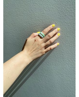 Koi — Mottled green jade ring