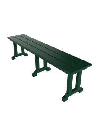 6-Piece HDPE Rectangular Patio Dining Table Set with Foldable Chairs and Patio Bench