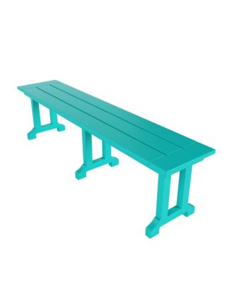 6-Piece HDPE Rectangular Patio Dining Table Set with Foldable Chairs and Patio Bench