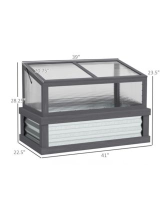 Raised Garden Bed with Wooden Cold Frame, 41" x 22.5" x 28.25"