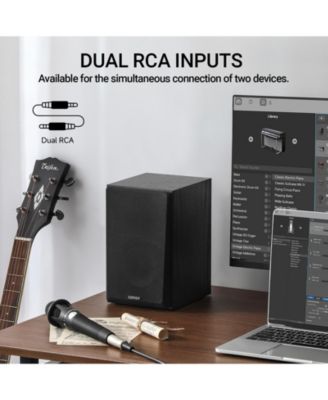 Bluetooth Bookshelf Speakers with MDF Enclosure, Powered Studio Monitors - 24W RMS (Pair)