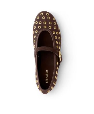 Bernardo Borden Grommet Mary Jane Flat