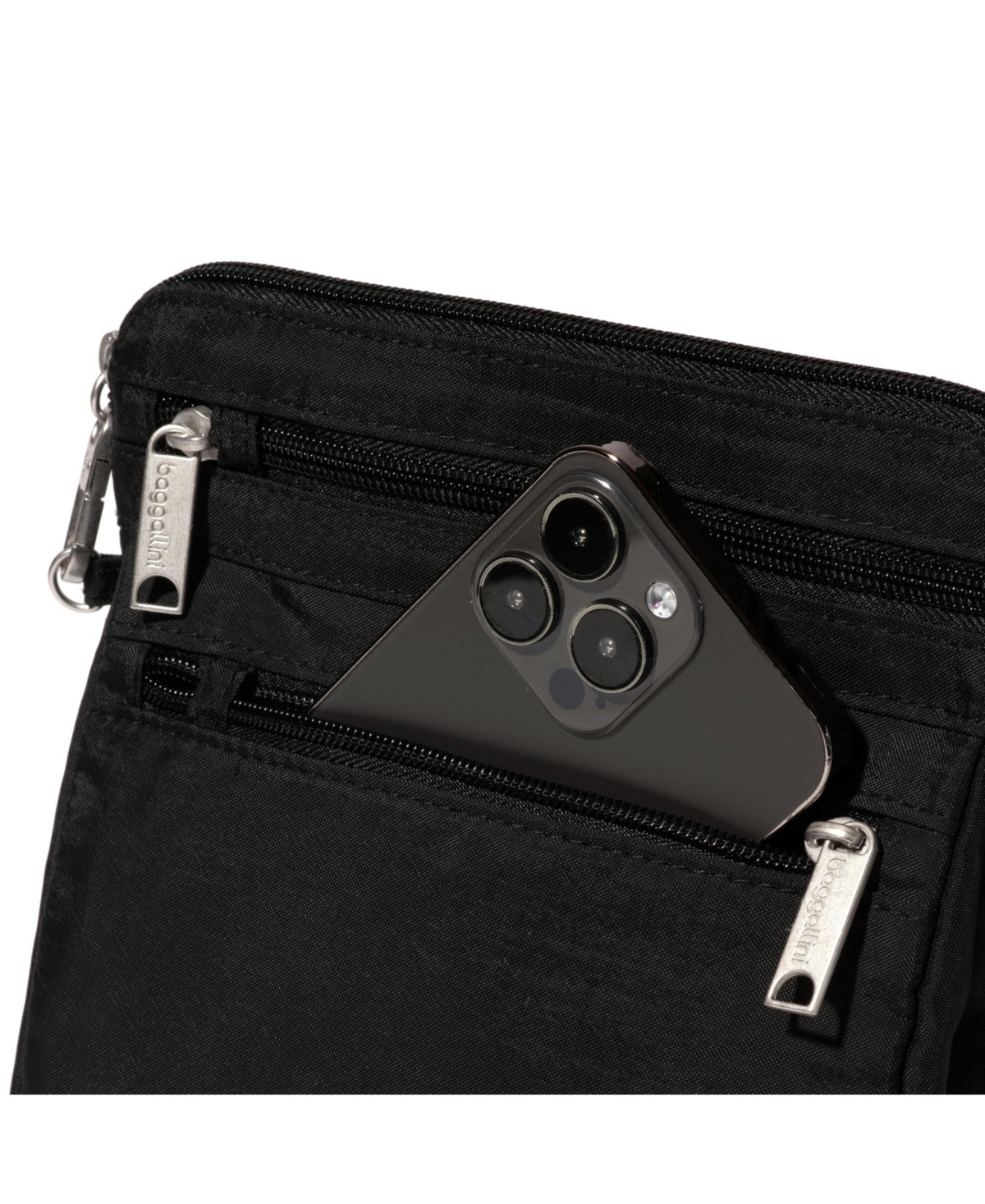 Baggallini Securtex Anti-theft Crossbody Bag In Black