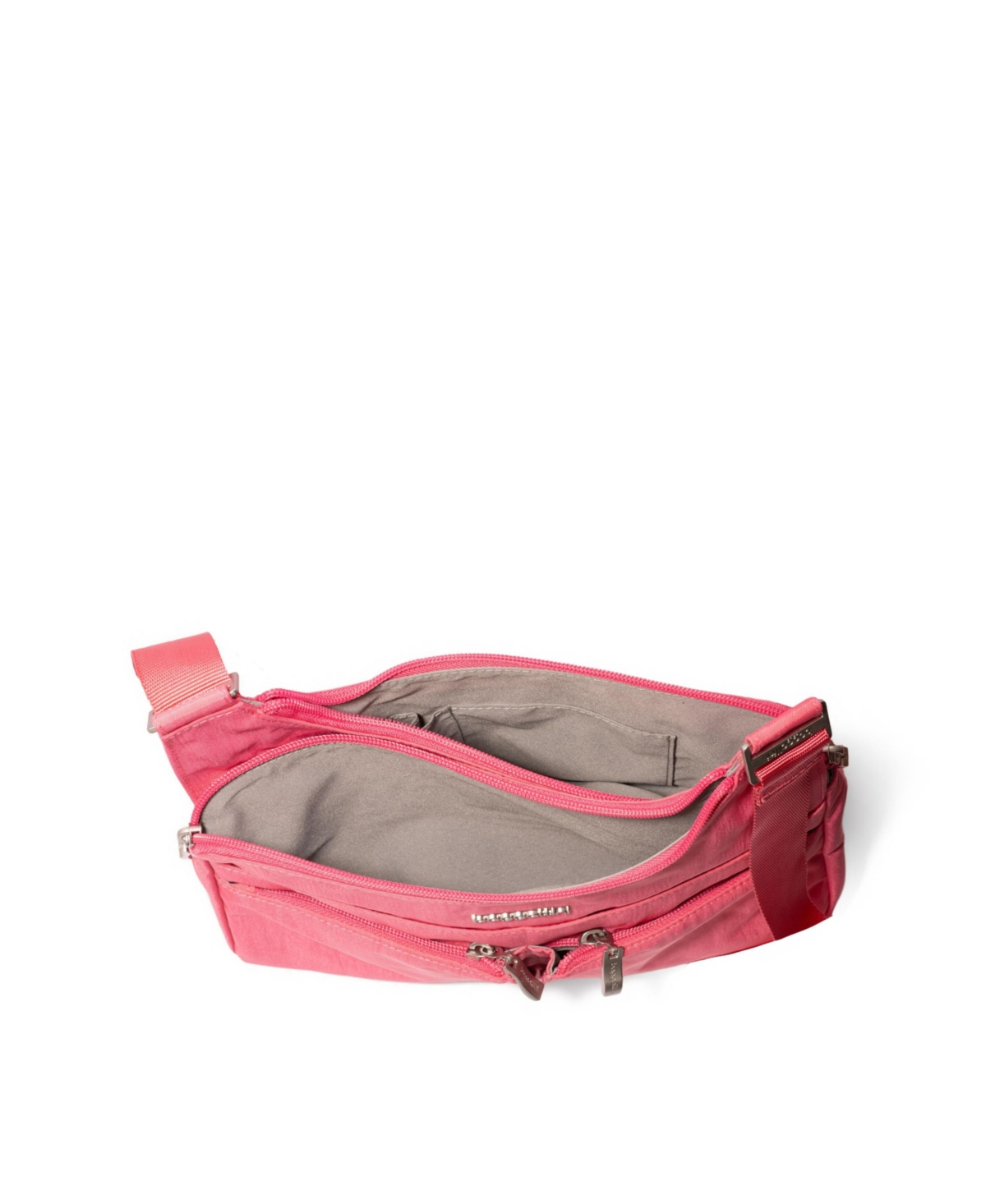 Baggallini Cross Over Crossbody Bag In Flamingo