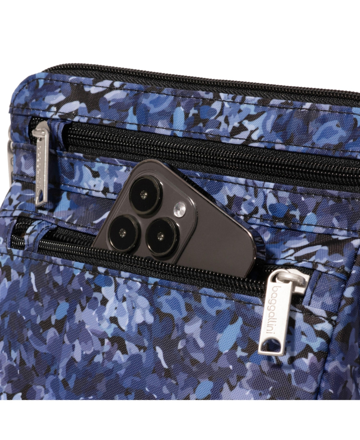 Baggallini Securtex Anti-theft Crossbody Bag In Indigo Petal