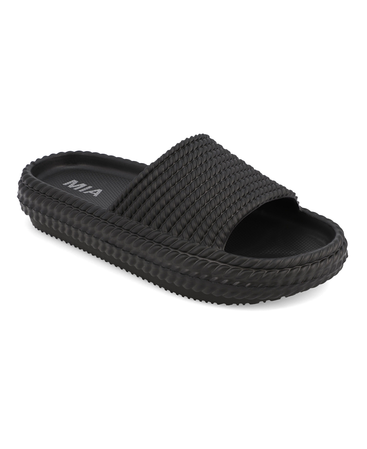 Shop Mia Women's Luvly Slip-on Pool Flats In Black