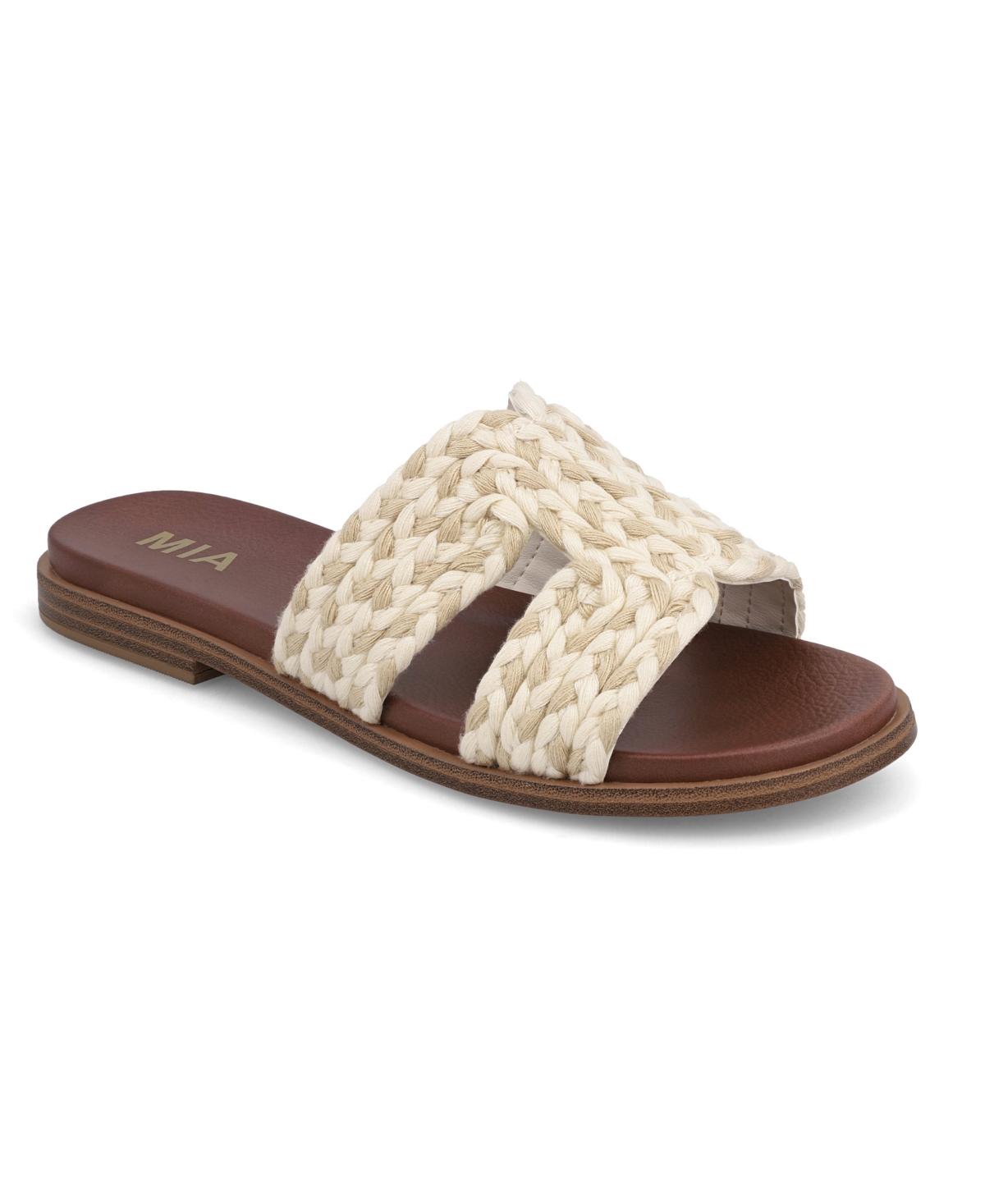 Mia Poet Slide Sandal In Natural,ivory