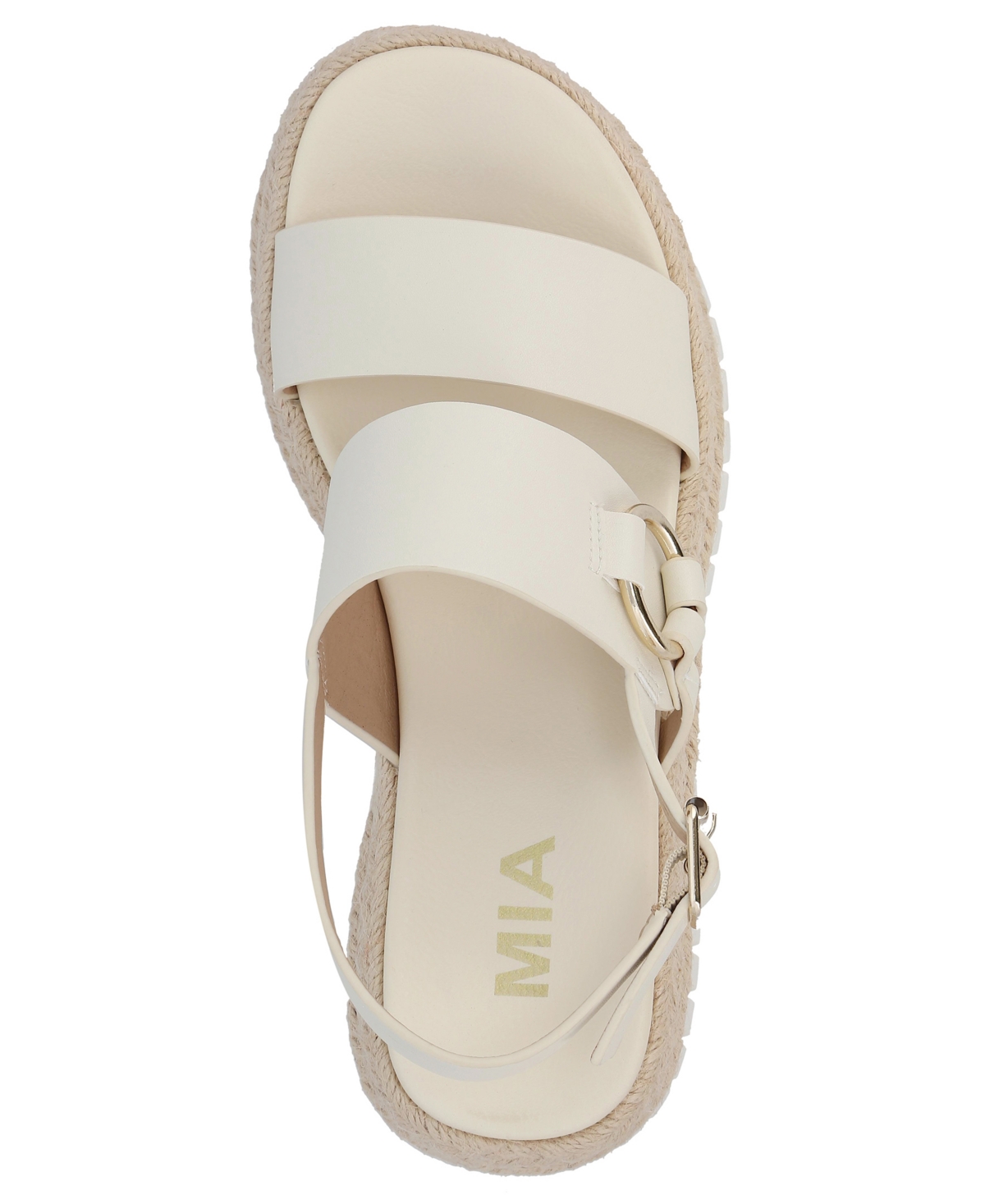 Shop Mia Women's Yuna Round Toe Wedge Sandals In Bone