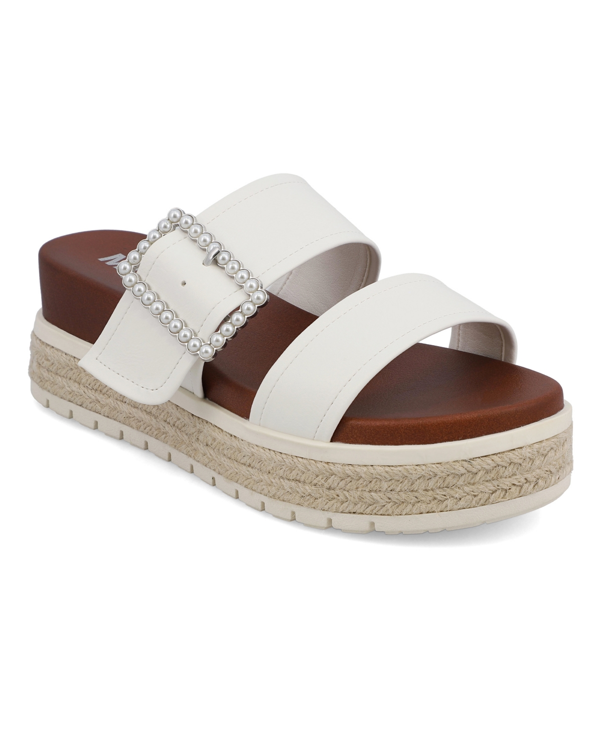 Shop Mia Women's Kika Platform Slide Round Toe Sandals In White