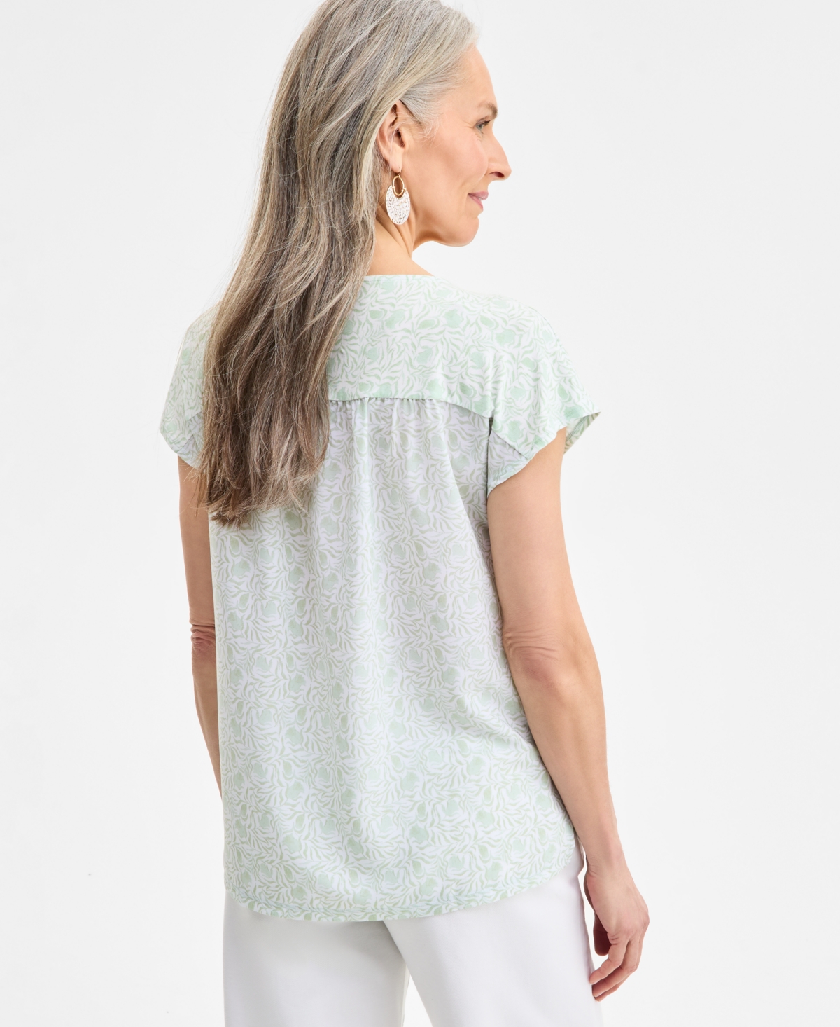 Style & Co Petite Printed Relaxed T-shirt, Exclusively At Macy's