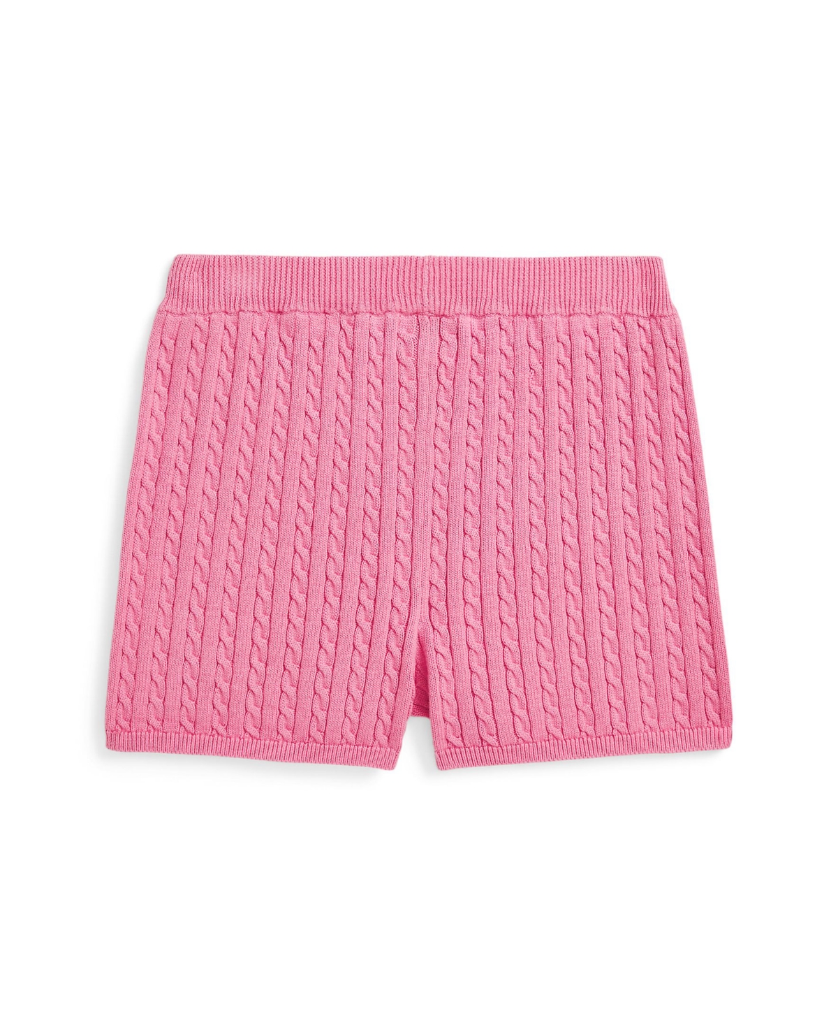 Polo Ralph Lauren Big Girls Mini-cable Shorts In Laguna Pink,tiller Green