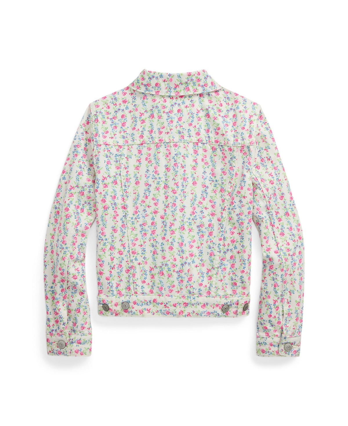 Polo Ralph Lauren Toddler And Little Girls Floral Canvas Trucker Jacket In Plato Green