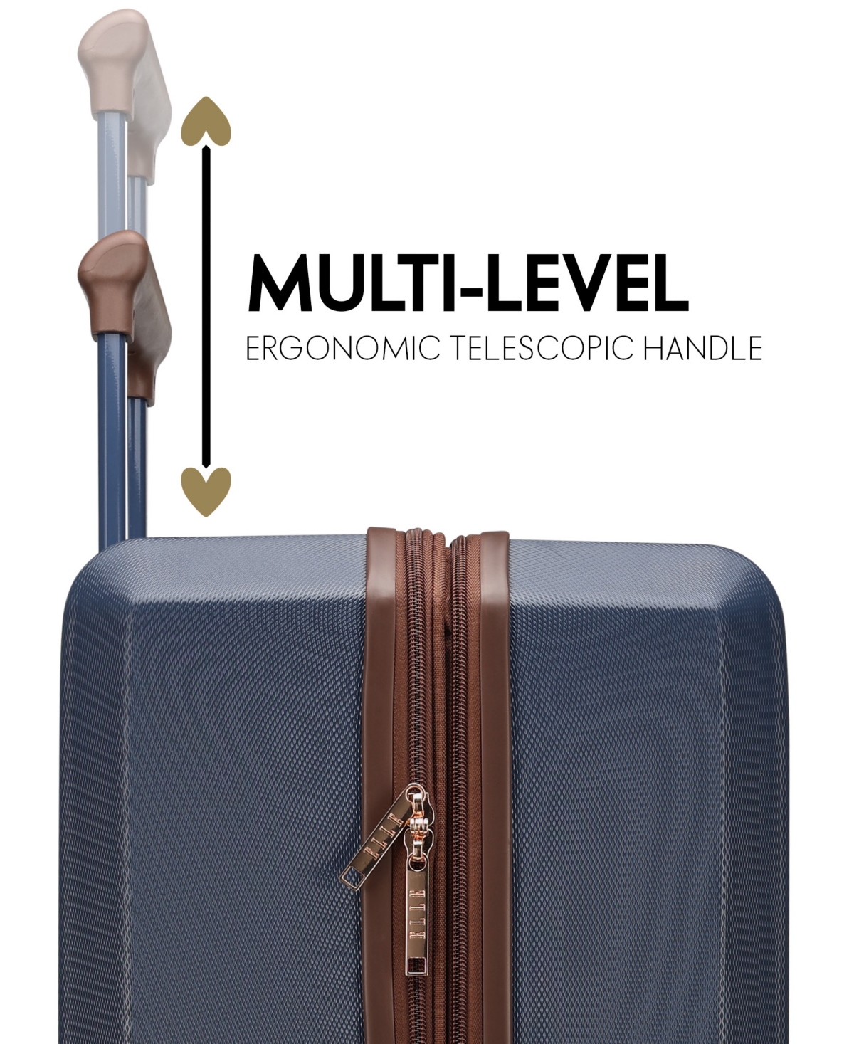 Elle Luxe Journey 3-piece Expandable Retro Spinner Luggage Set In Navy