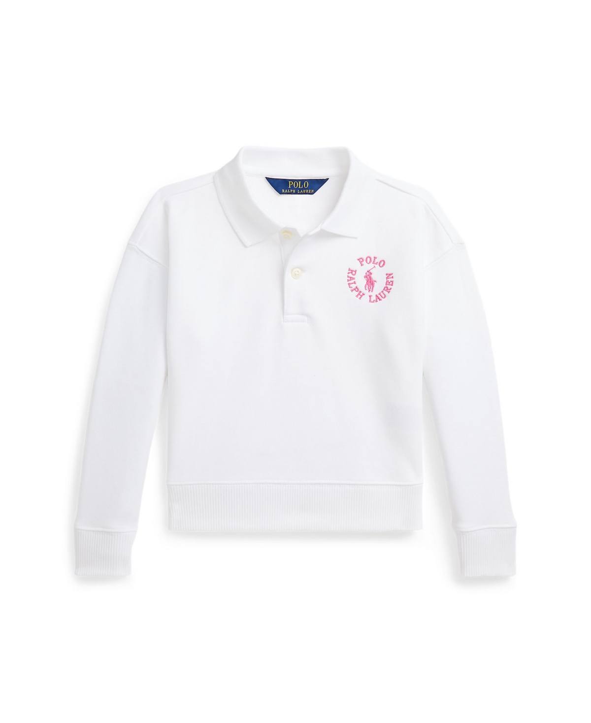 Polo Ralph Lauren Toddler And Little Girls Logo French Terry Polo Sweatshirt In White