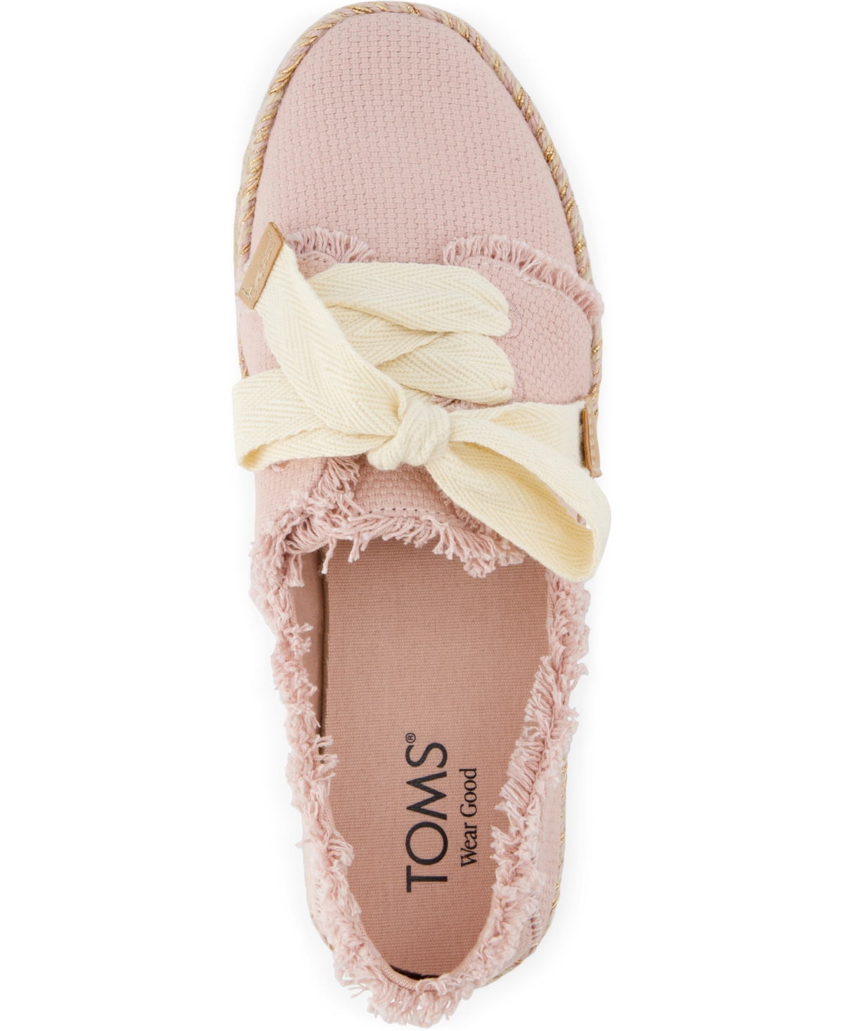 Shop Toms Women's Carolina Lace-up Espadrille Sneakers In Pale Rose Beachside Woven,fray