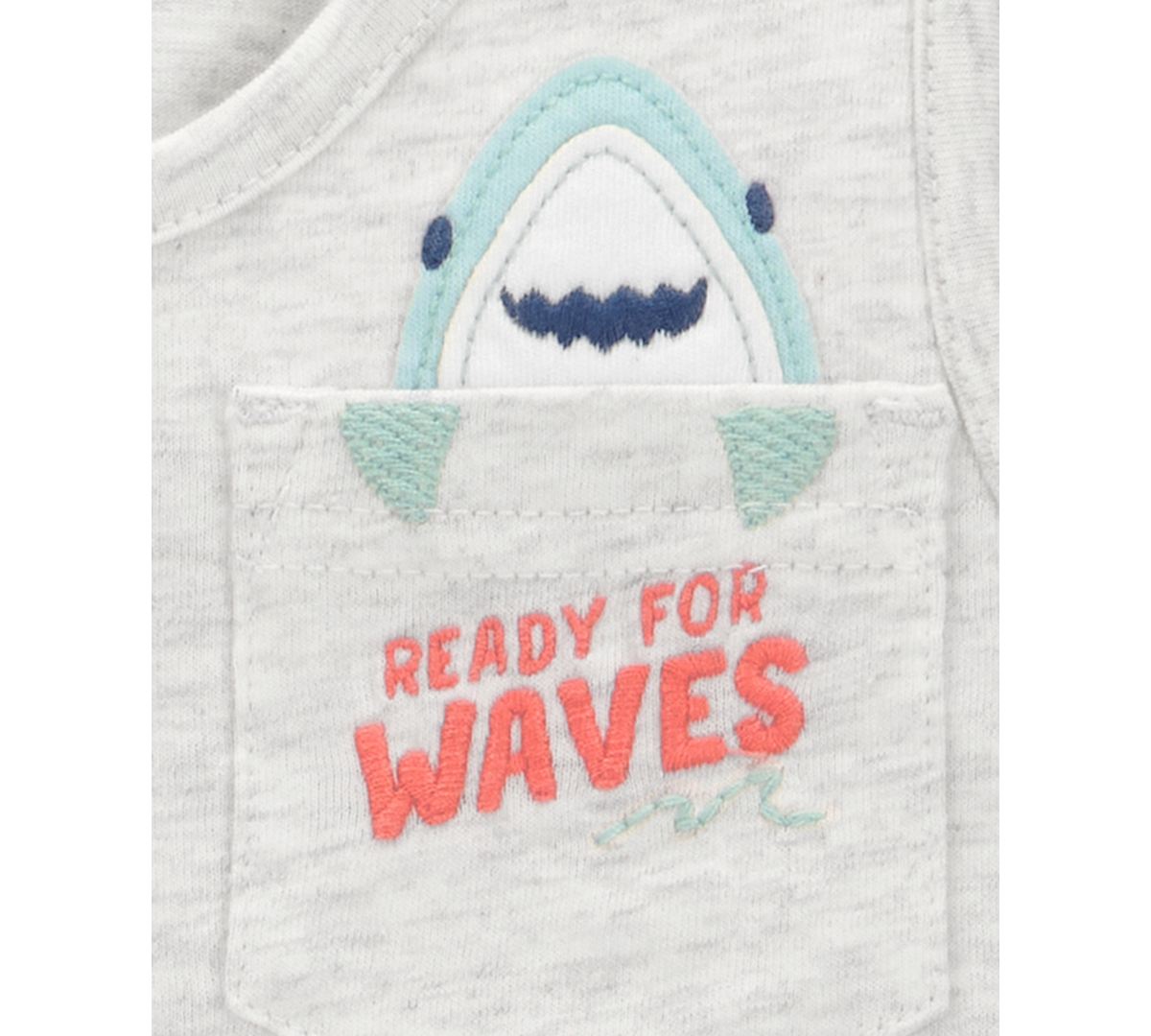 Carter's Toddler Boys Shark Tank Top & Printed Shorts, 2 Piece Set In Gray,blue