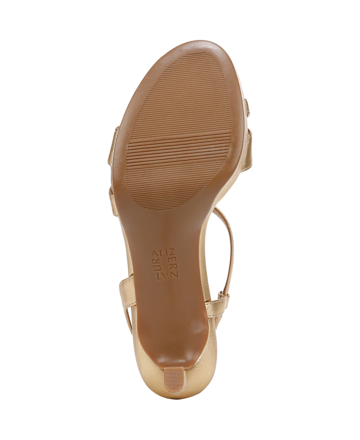 Naturalizer Women's Abby Open Square Toe Platform Dress Sandals In Dark Gold Faux Leather