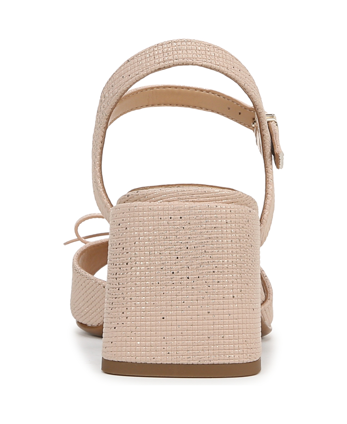 Naturalizer Women's Deandra Block Heel Dress Sandals In Sand Metallic Woven Embossed Faux Leathe