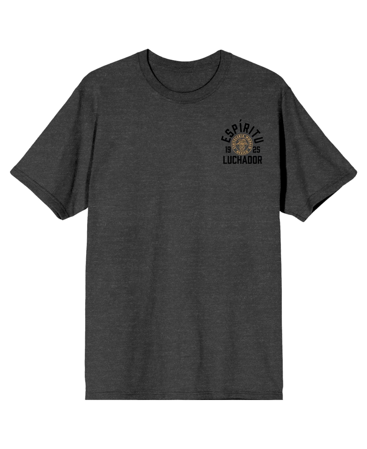 Men's Espiritu Luchador 1925 Mexico Badge Crew Neck Short Sleeve Charcoal Heather T-shirt - Gray