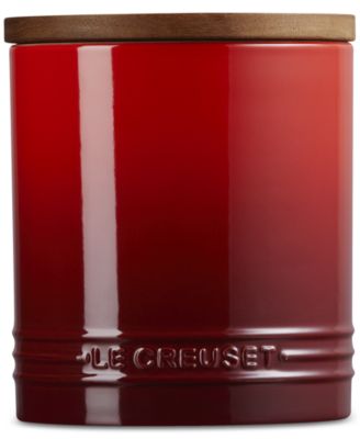 Stoneware Signature Canister with Wood Lid, 1.2-Qt.