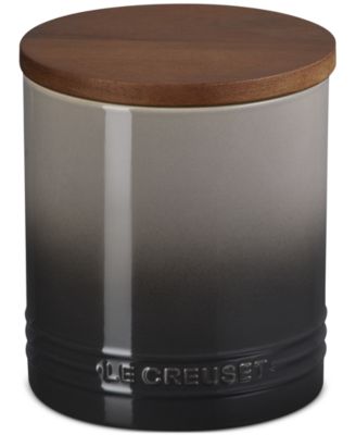 Stoneware Signature Canister with Wood Lid, 1.2-Qt.