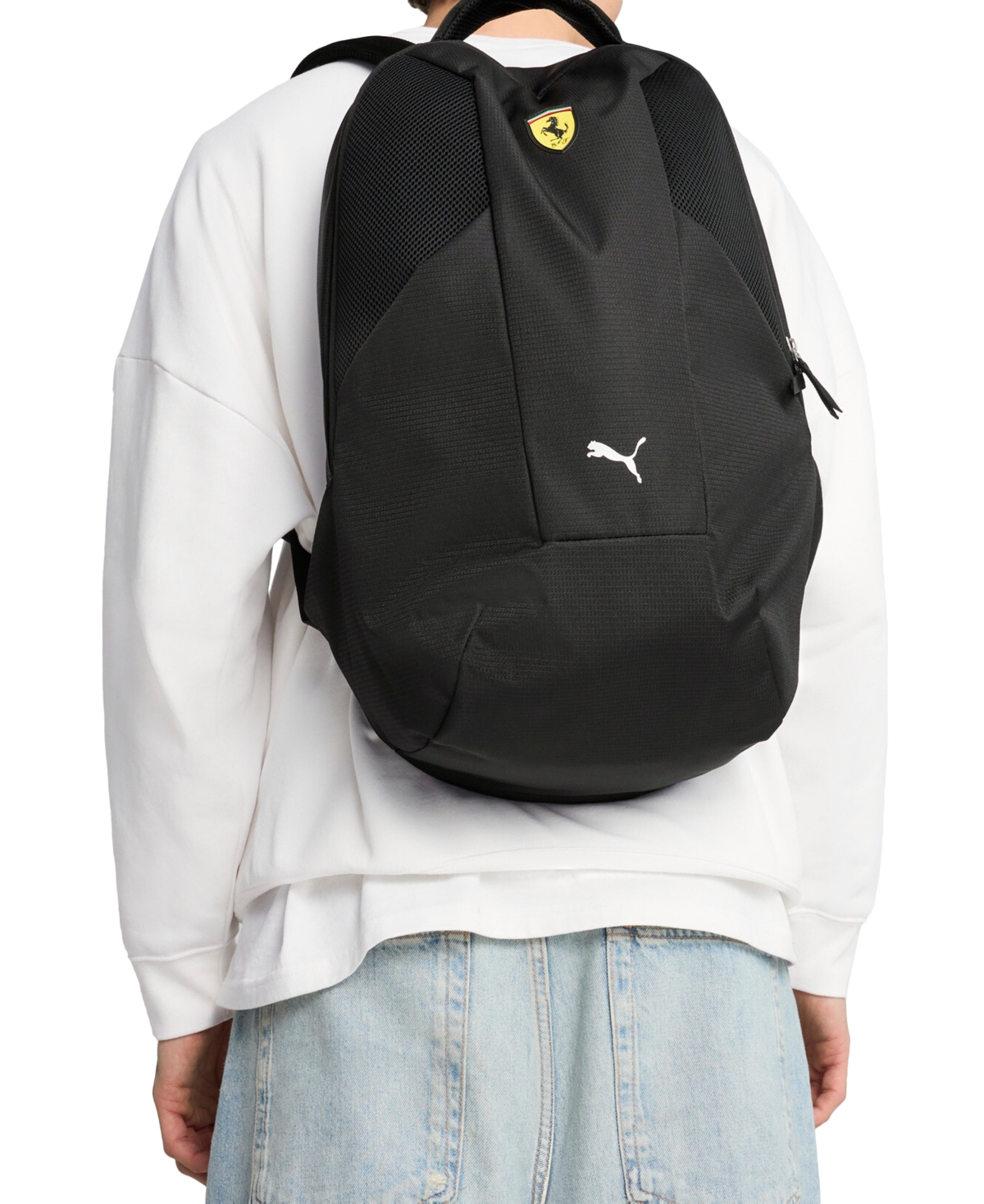 x Ferrari Men's Logo Colorblocked Backpack - Rosso Corsa - Black