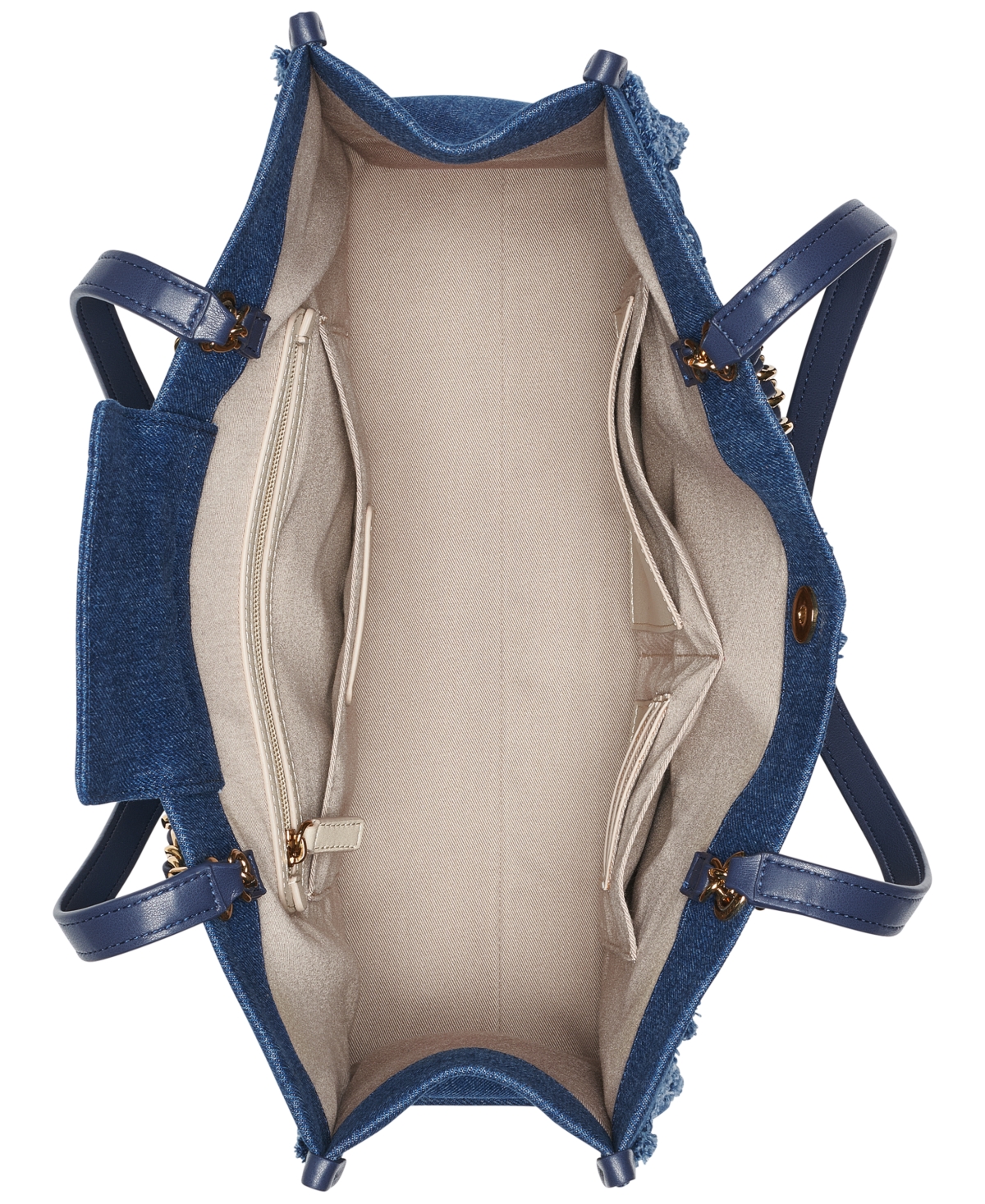 Karl Lagerfeld Savoie Large Tote Bag In Washed Denim