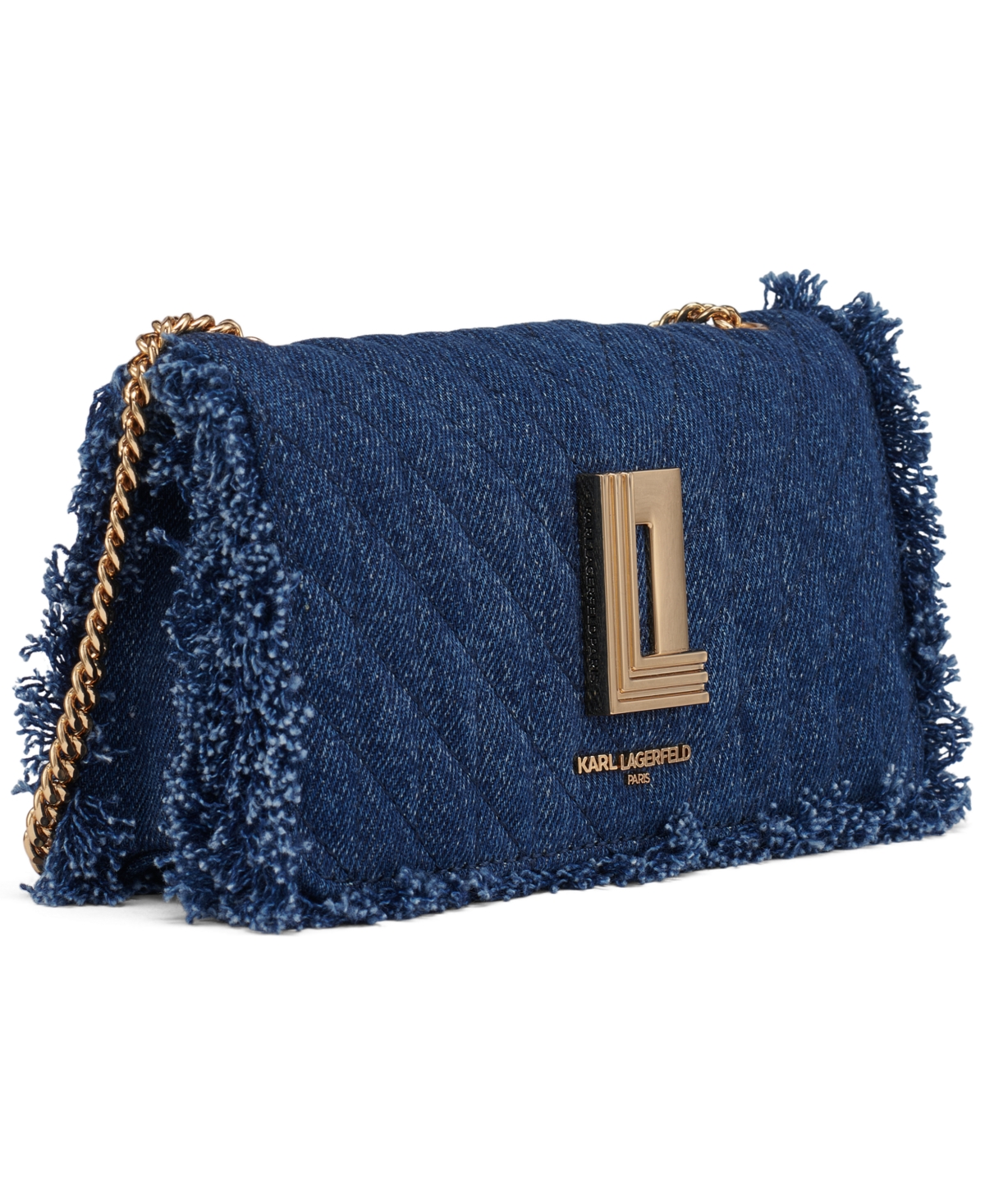 KARL LAGERFELD KOSETTE DENIM SHOULDER BAG 