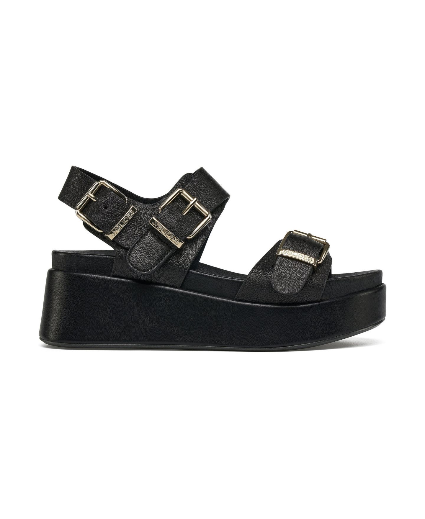 Женские сандалии JSlides Brooke Sandal, цвет: Чёрный кожаный — фото 3