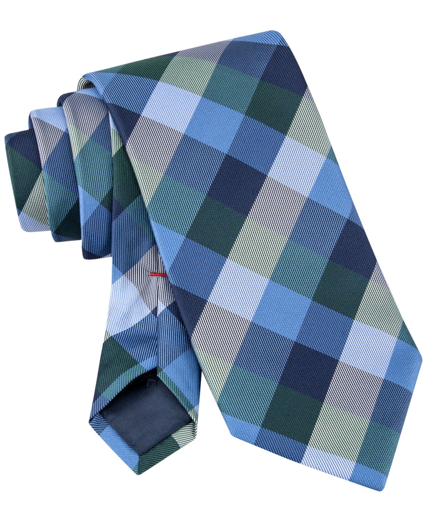 Мужской галстук Tommy Hilfiger Buffalo Plaid Tartan Tie, цвет: Зелёный — фото 4