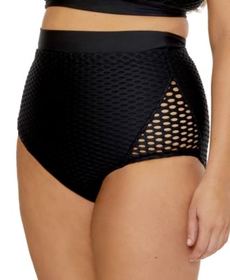 Women's Castaway Textured High Waist Bikini Bottoms
