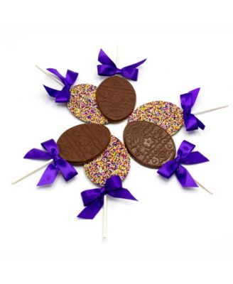 Easter Egg Milk Chocolate Lollipops, 6 Pieces